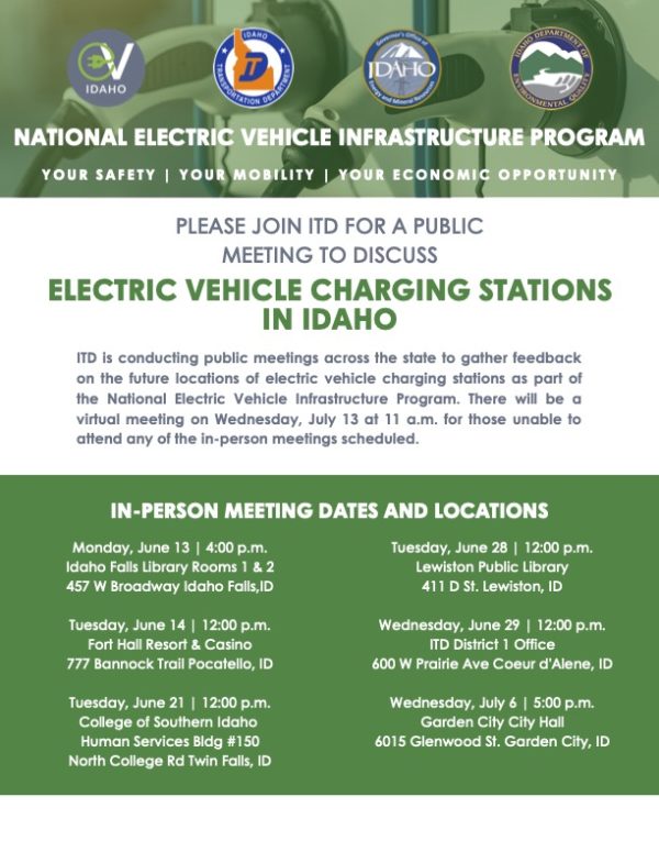 Idaho Electric Vehicle Charging Stations Public Meeting East Idaho News