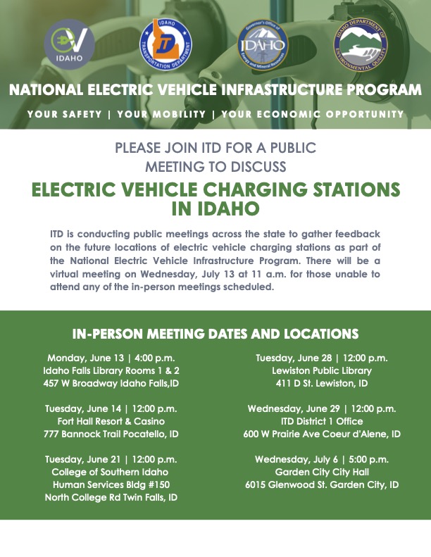 Idaho Electric Vehicle Charging Stations Public Meeting East Idaho News